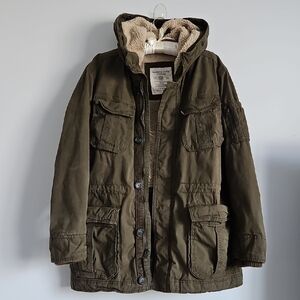 American Eagle Khaki Military Field Style Parka For Men